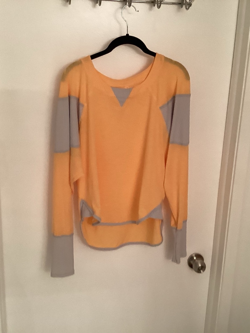 Free People Movement Two-Tone Peach and Gray Lightweight Pullover